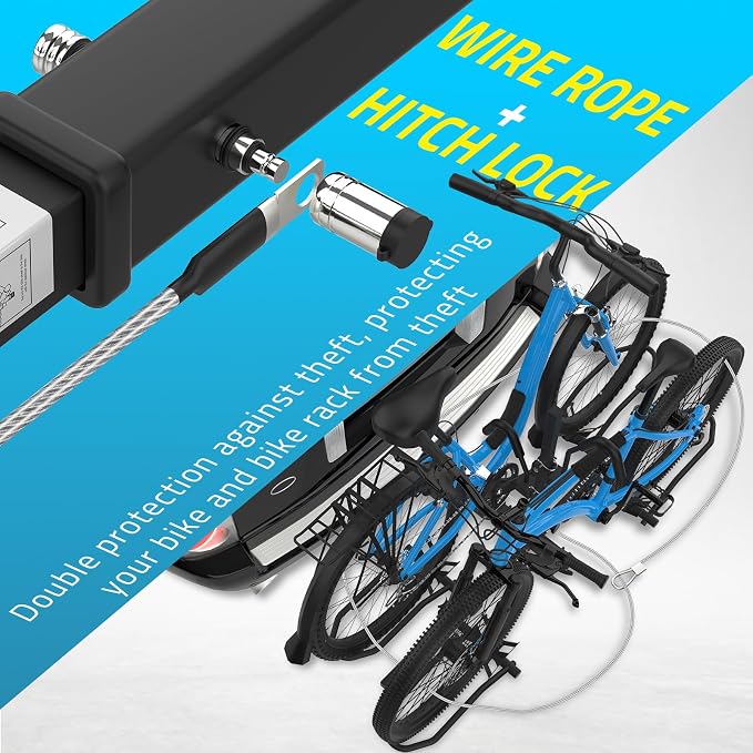 PAULINN Ebike Rack for Tow Hitch, Heavy Duty 2 Bike Folding Bicycle Car SUV - Image 4