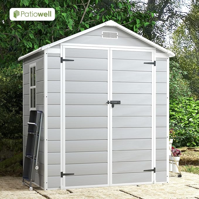 Patiowell 6x4 FT Plastic Outdoor Storage Shed, Resin Shed Perfect to Store - Image 2