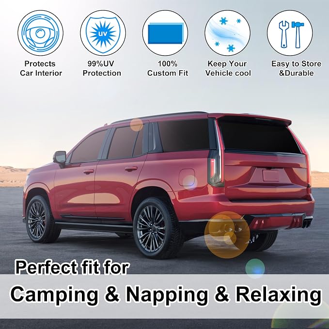 TINGLU Window Shades for Cadillac XT6 2020-2025 Accessories Side Full Windows - Image 6