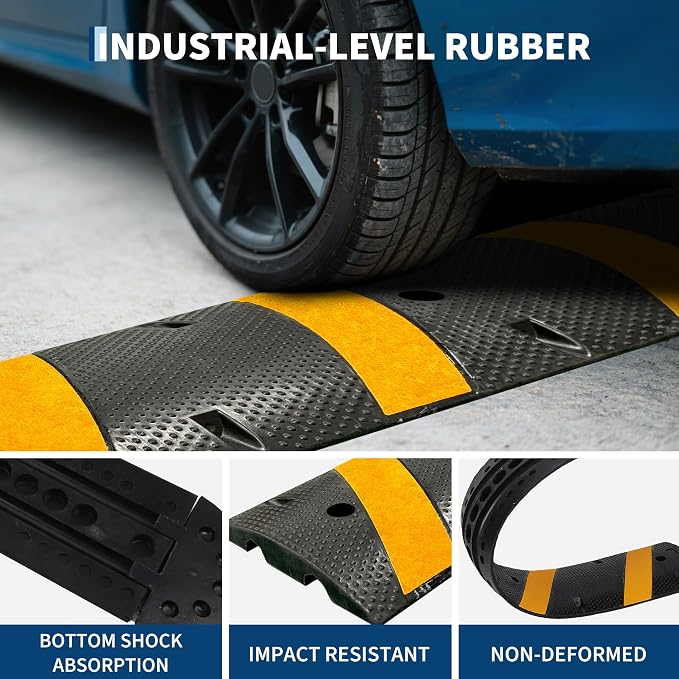 6FT Speed Bumps Wite End for Road, Heavy-Duty 25, 000 Lbs Capacity Traffic - Image 7