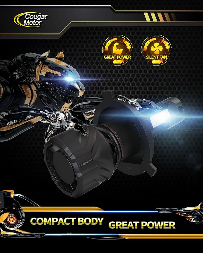 Cougar Motor H4 Bulbs, 9003 Fog Lights 6500K White Non-Polarity H4 Fog Bulb or - Image 7