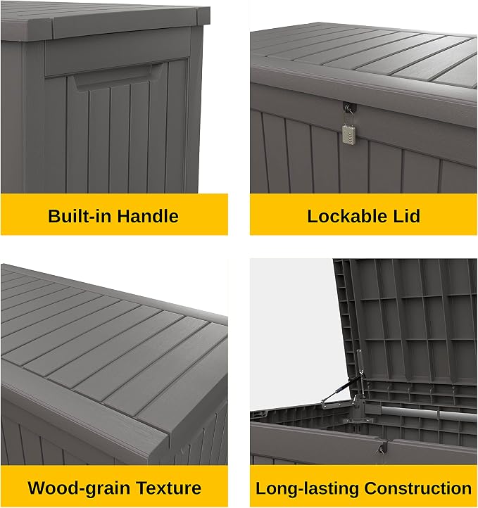 EAST OAK Outdoor Storage Box, 230 Gallon Deck Box, Waterproof, UV-Resistant - Image 7