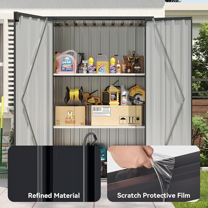 Aoxun 47x19 in Outdoor Storage Cabinet Metal Garden Shed - Image 6