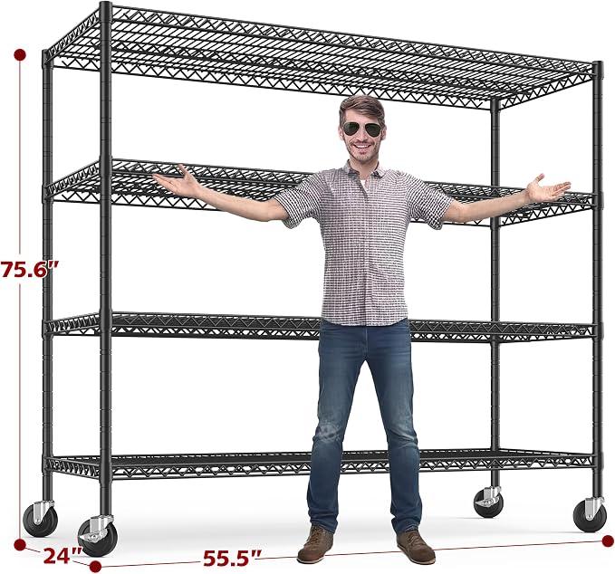 REIBII 75.6" H Storage Shelves Wire Shelving Unit - Image 3