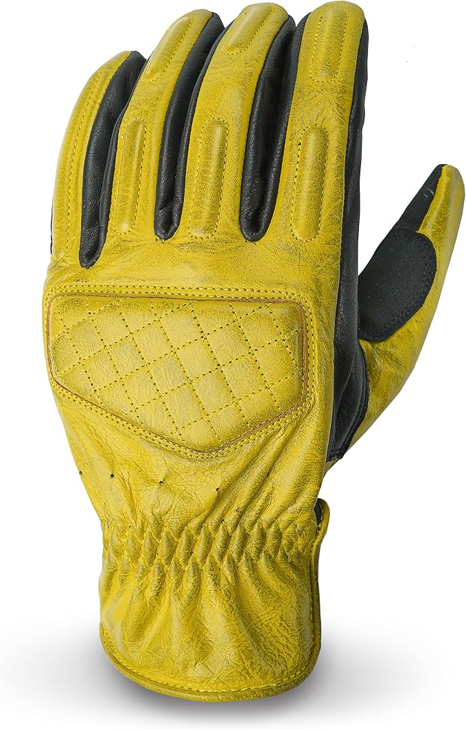 Leather Motorcycle Gloves with Adjustable Fitting Bike Riding Gloves by NeoJeans