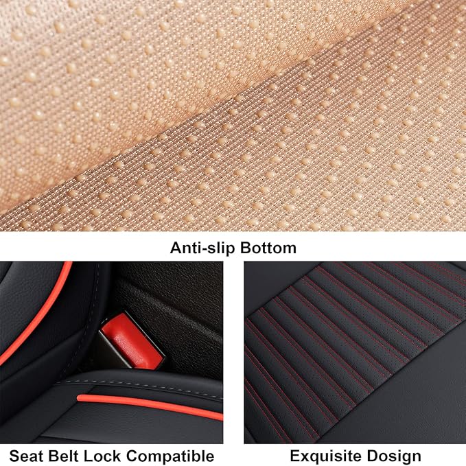 LINGVIDO Car Seat Covers, Breathable and Waterproof Faux Leather Automotive - Image 6