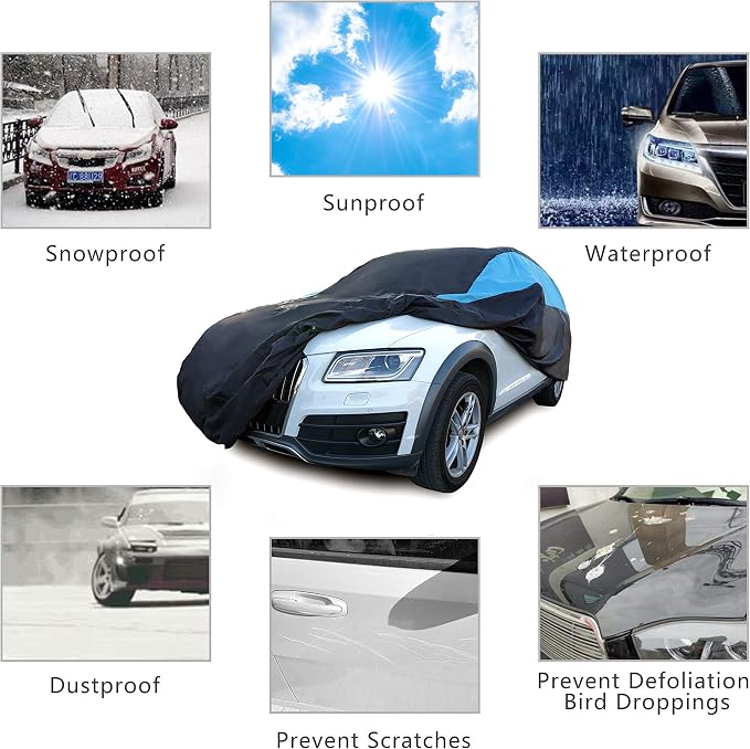 MORNYRAY Waterproof Car Cover All Weather Snowproof UV Protection Windproof - Image 8