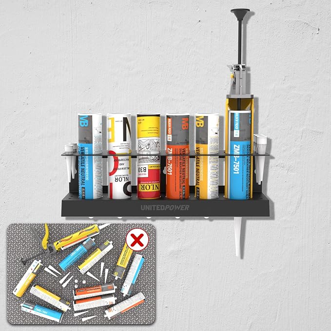 UNITEDPOWER Caulking Gun Holder, Wall Mount Hand Caulking Gun Storage Rack - Image 6