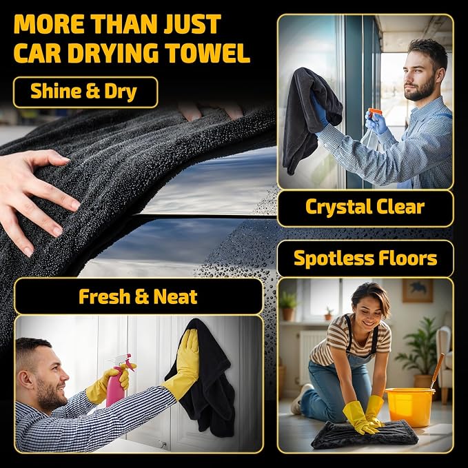 2-Pack 1200 GSM Car Drying Towels – Microfiber Towels - Image 7