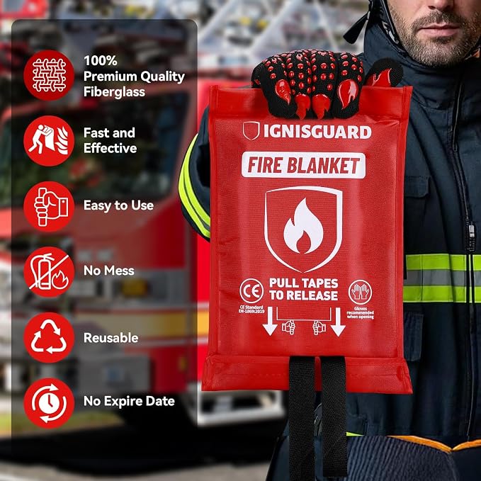 Emergency Fire Blanket for Home and Kitchen, Fiberglass Fire Blankets Emergency - Image 5