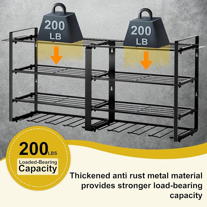 Metal Power Tool Organizer, Space-Saving Wall-Mounted Power Tool Rack, Holds 8 - Image 6