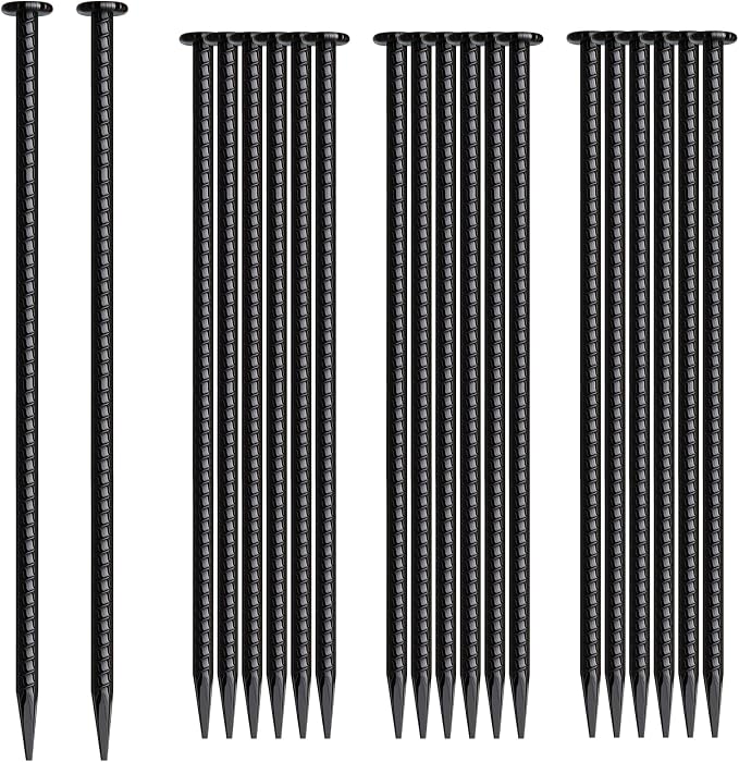 16 Inch Rebar Stakes 20 Pack Heavy Duty Ground Anchors 1/2 Inch Diameter by MSWY