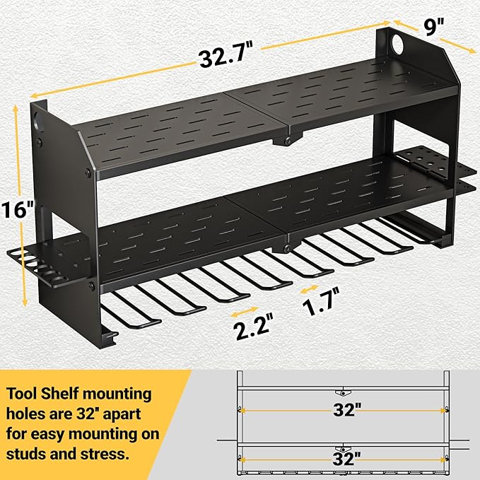 YYR Power Tool Organizer Wall Mount, Cordless Drill and Battery Holder - Image 6