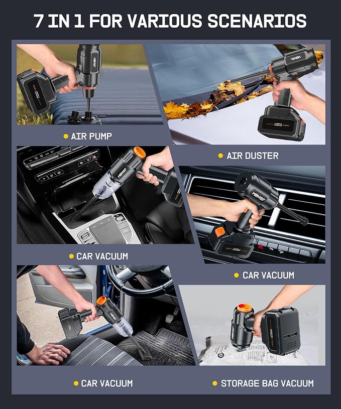 Car Vacuum Portable Cordless, High Power Suction & Blower, Wireless Handheld - Image 6