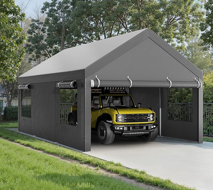 Walsunny Carport, 12x20 ft Heavy Duty Carport Canopy by Walsunny