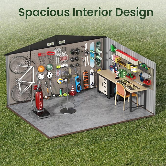 GVDV 10X12 FT Outdoor Storage Shed, Durable Metal Outside Storage - Image 3