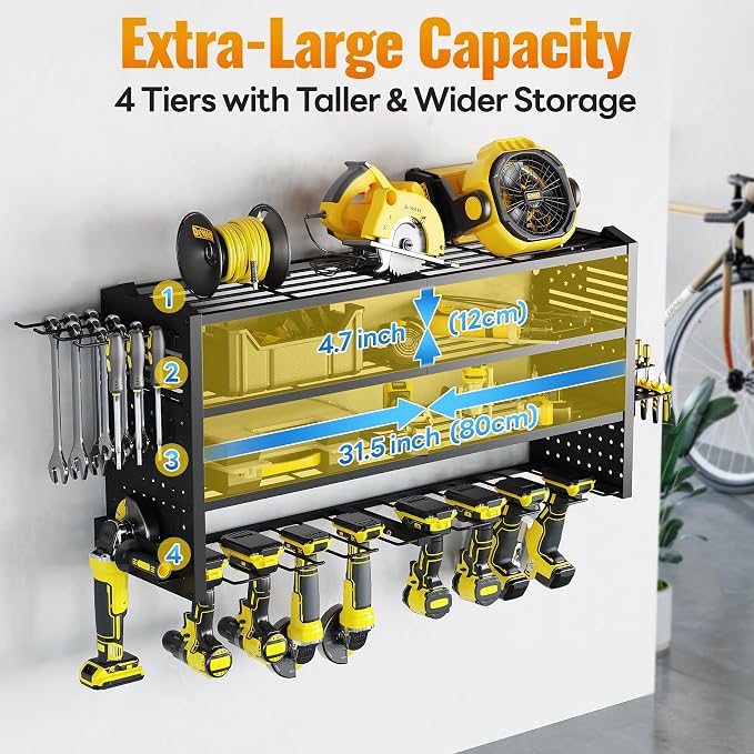 Tomorotec Wall-Mounted Power Tool Storage Rack - Image 2