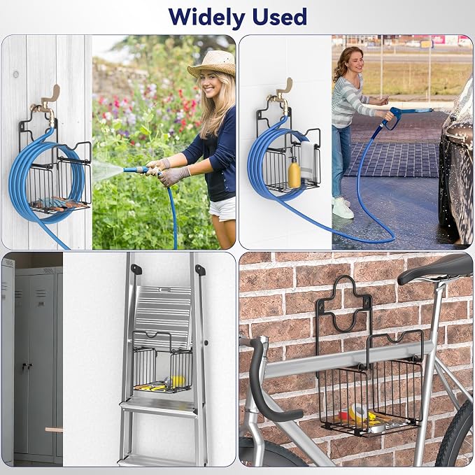 Garden Hose Holders for Outside Metal Water Hose Holder Wall Mount Hose Hanger - Image 8