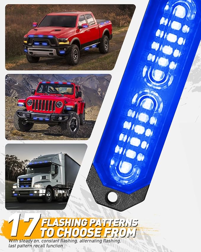 HLauto 1200T Emergency Strobe Grille Lights: 8pcs 12 LED Sync Feature Safety - Image 5