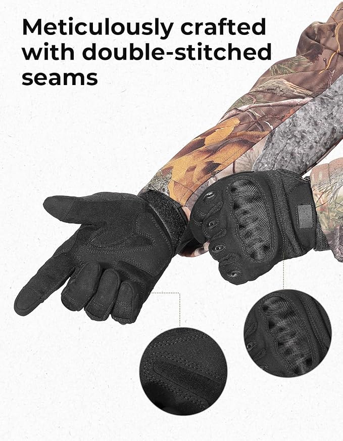 KEMIMOTO Tactical Gloves for Men, Touchscreen Motorcycle Gloves - Image 6