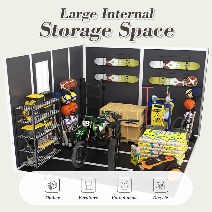 MyVoice 8x8 FT Outdoor Resin Storage Shed - Image 3
