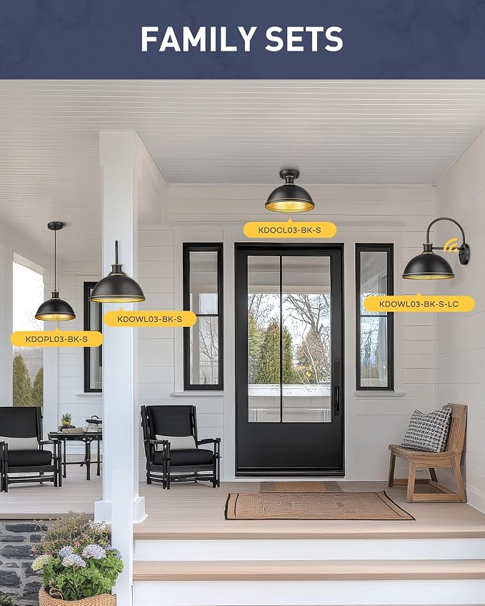kudos Outdoor Pendant Light, KDOPL03-BK-S - Image 6