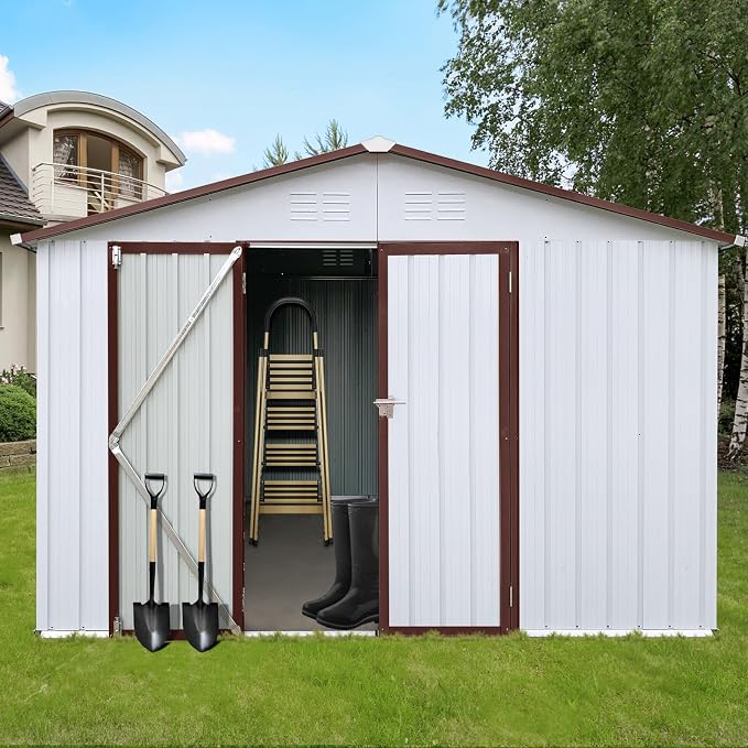 12 x 10 FT Metal Garden Shed, Outdoor Storage Shed - Image 6