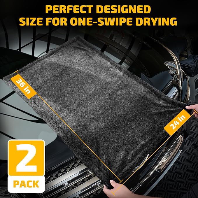 2-Pack 1200 GSM Car Drying Towels – Microfiber Towels - Image 3