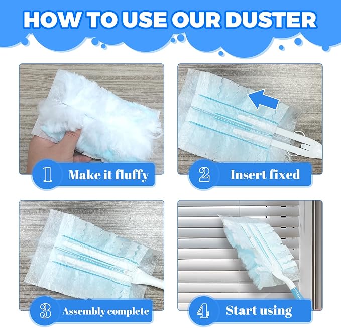 Duster Refills Compatible with Swiffer Heavy Duty Duster Refill, 3 Handles+30 - Image 3