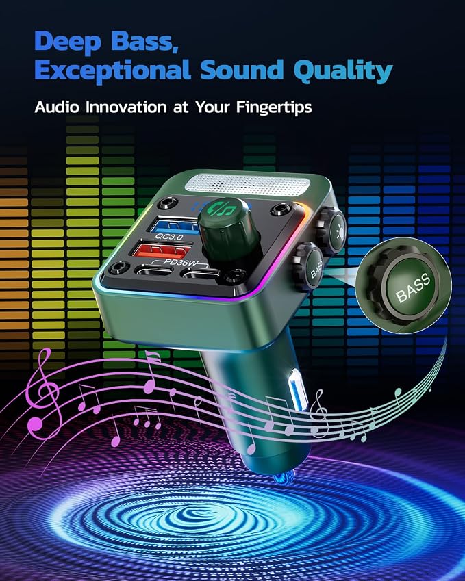 Nulaxy 54W Bluetooth 5.3 Car Adapter - Image 4