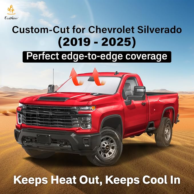 Econour Windshield Sun Shade for 1999-2006 Chevrolet/Chevy Silverado 1500 - Image 2