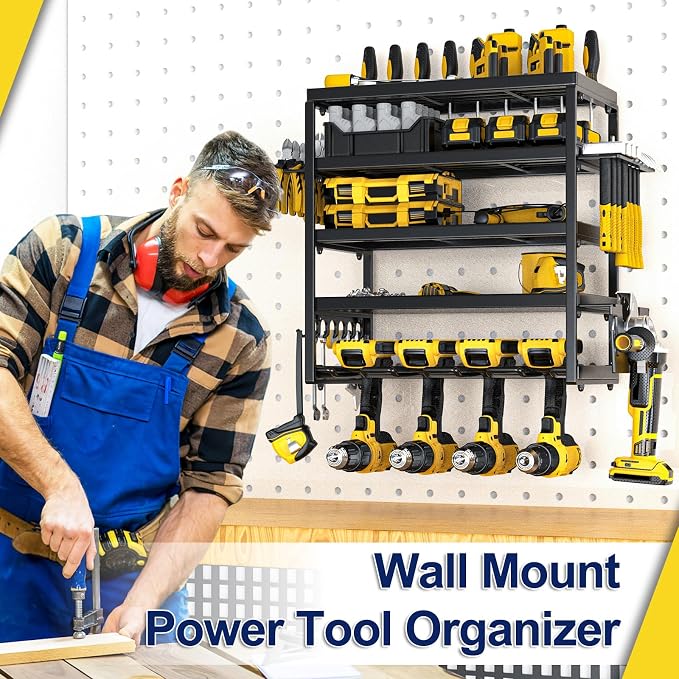 Power Tool Organizer, 5 Layer Drill Holders Wall Mount, Heavy Duty Metal - Image 8