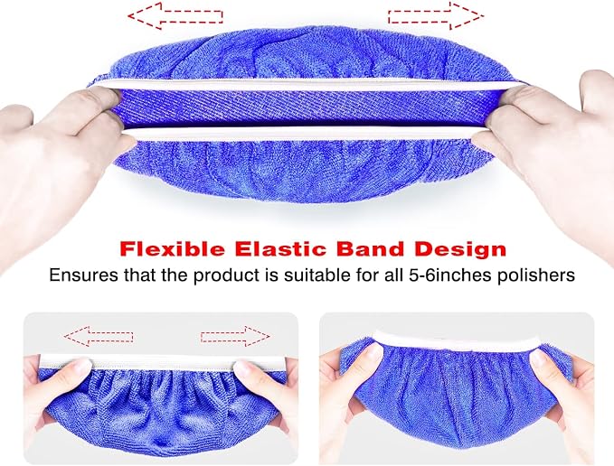 7 to 8 Inch Car Polisher Pad Bonnet, 10*Microfiber+5*Woollen - Image 4