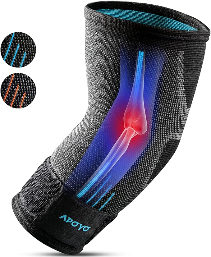 APOYO Elbow Brace for Tendonitis and Tennis Elbow, Compression Sleeve for by APOYO
