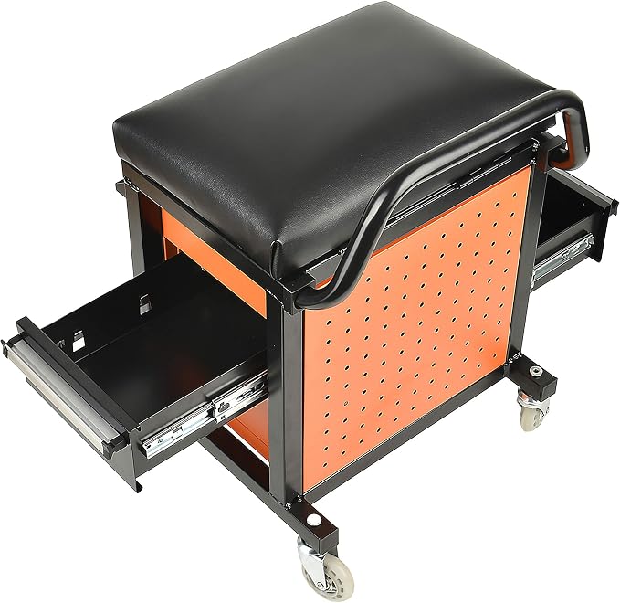Eisen Rolling Tool Box with Seat, Mechanics Seat with Storage Drawers and - Image 5