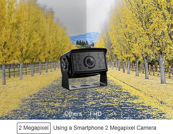 Fookoo Ⅱ 7" 1080P Wired Backup Camera System, 7-inch HD Dual Split Screen - Image 3