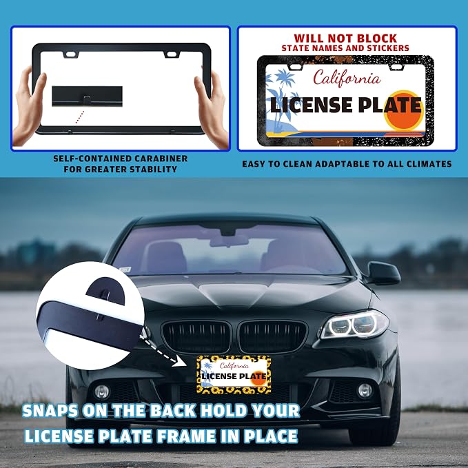 Sunflowers License Plate Frame Yellow Flowers Stainless Steel License Plate - Image 5