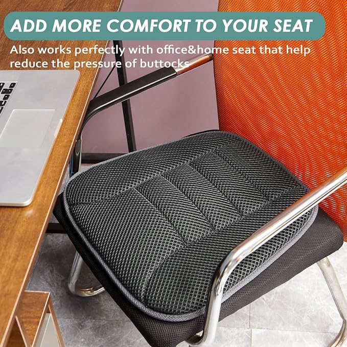 AEROiVi Car Seat Cushion for Driving, Breathable 3D Air Mesh, Non-Slip Bottom - Image 8