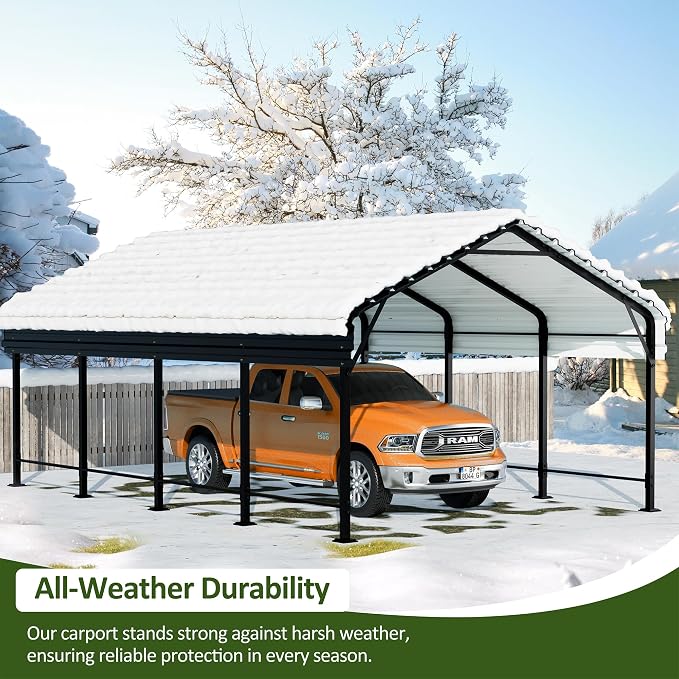 JAMFLY Carport, 12X20 FT Metal Carports, Heavy Duty Carport Canopy - Image 2