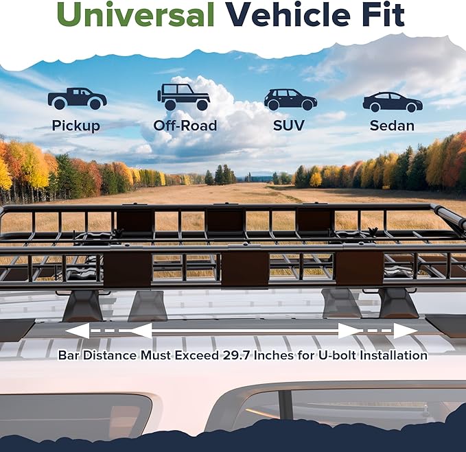 ARKSEN 54 x 39 x 5 Inch Upgrade Universal Roof Rack - Image 4