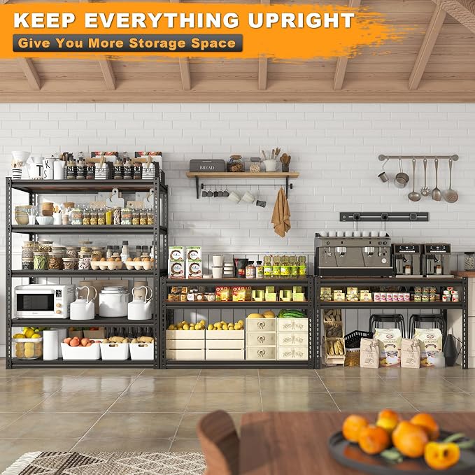 REIBII Garage Shelving 2500LBS Storage Shelves Adjustable Metal Shelving Heavy - Image 4