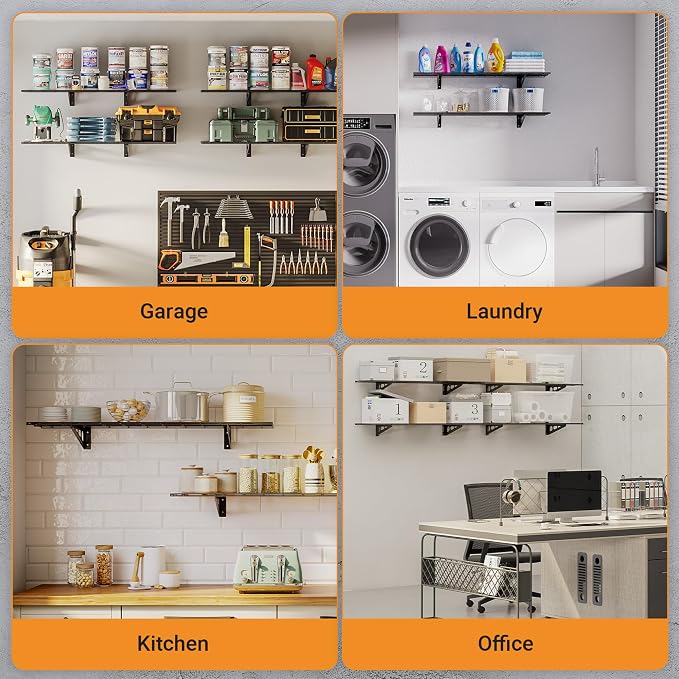 1x4 ft Garage Shelving, Pantry Storage, 300 lbs Total Load Capacity Wall - Image 7