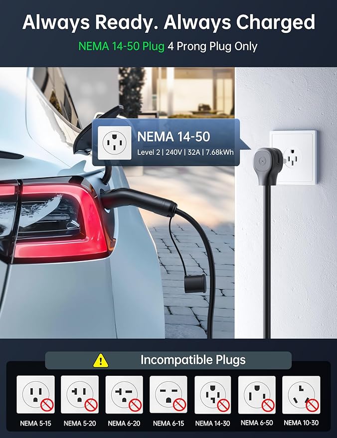 Raylix 32A Level 2 Fast Tesla Charger, 7.68KW Tesla Mobile/Home Charger - Image 5