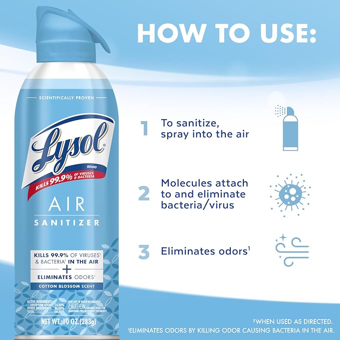 Lysol Air Sanitizer Spray with Odor Eliminator - Image 6