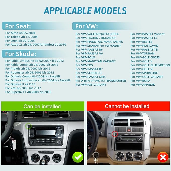9 inch Car Radio for VW Jetta Passat Seat Golf Tiguan Beetle, 9inch Touch - Image 2