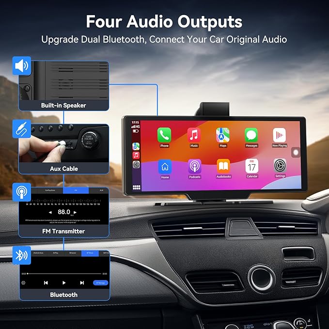 10.26" Carplay Screen for Car, Portable Car Play Screen - Image 5