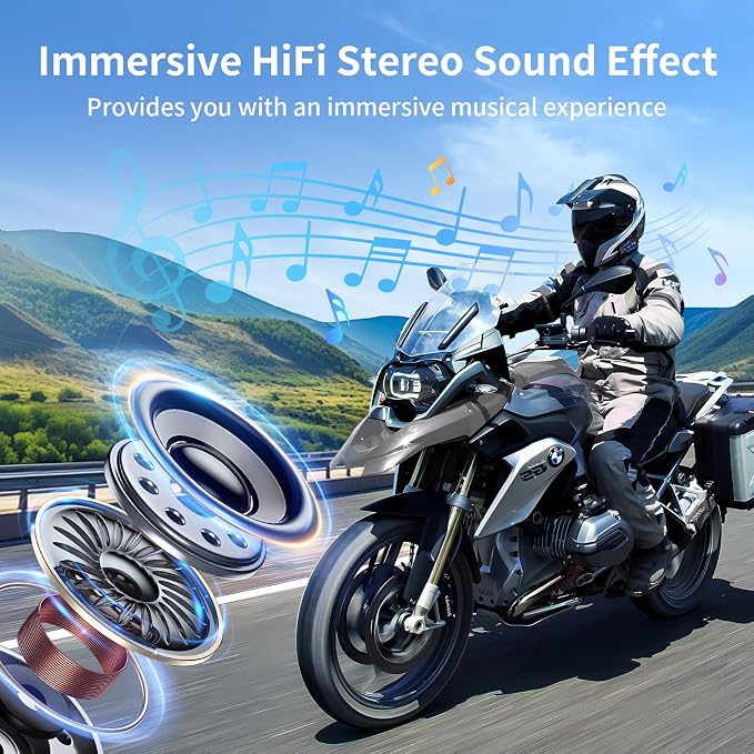 Fodsports Motorcycle Bluetooth Intercom FX4 Pro 1200m Helmet Intercom, 4 Riders - Image 3