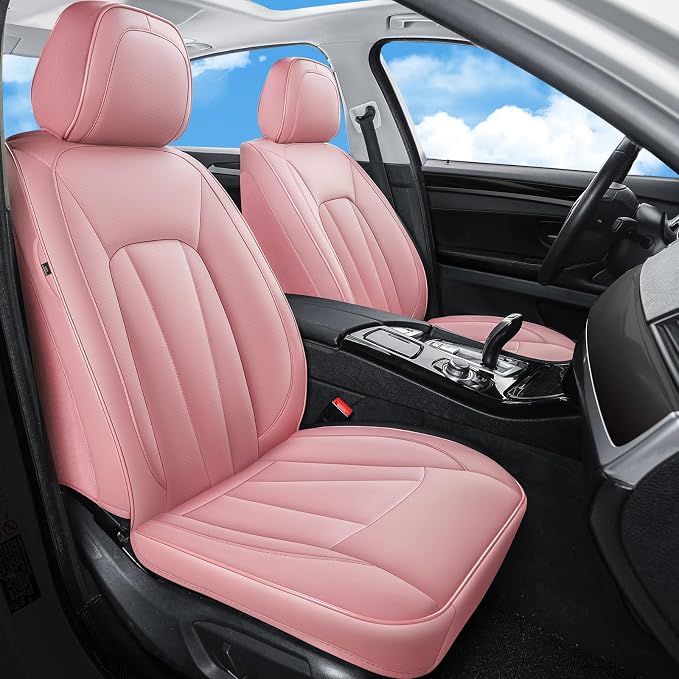 Pink Seat Covers for Cars, Front Seats Universal Fit for SUV, Sedans and Trucks by CarLuxor