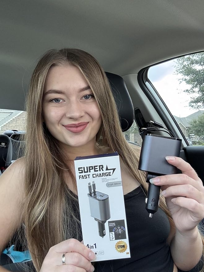 Multi Charge Pro iPhone Car Charger Fast Charging Retractable Car Charger USB C - Image 7