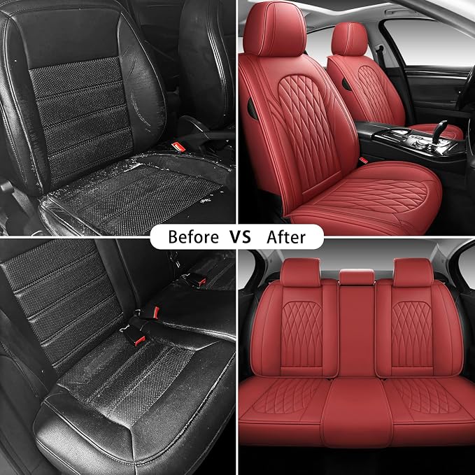 WELLDO Car Seat Covers Full Set, Leather Seat Covers - Image 7